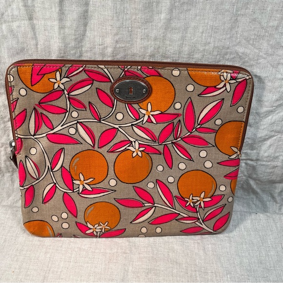 Fossil Key-per coated cotton large envelope clutch - Picture 1 of 5